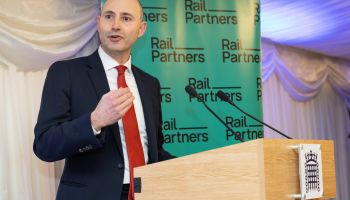 Andrea Rossi DB Cargo speaks at the Rail Partners Freight Reception